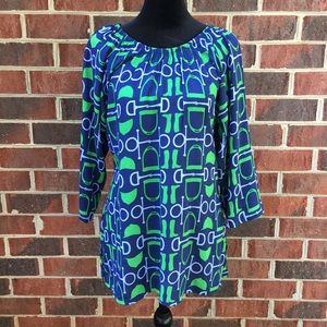 HALEY AND THE HOUND Women's Tunic Shirt Pheasant Top Horse Theme Size Sm…